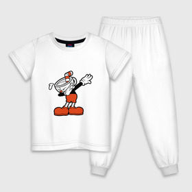 Детская пижама хлопок с принтом Cuphead Dab в Белгороде, 100% хлопок |  брюки и футболка прямого кроя, без карманов, на брюках мягкая резинка на поясе и по низу штанин
 | Тематика изображения на принте: 
