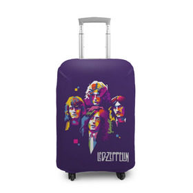 Чехол для чемодана 3D с принтом Led Zeppelin в Белгороде, 86% полиэфир, 14% спандекс | двустороннее нанесение принта, прорези для ручек и колес | led zeppelin | джимми пейдж | джон генри бонэм | джон пол джонс | лед зеппелин | роберт плант