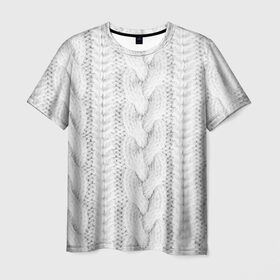 Мужская футболка 3D с принтом вязаный свитер в Белгороде, 100% полиэфир | прямой крой, круглый вырез горловины, длина до линии бедер | 