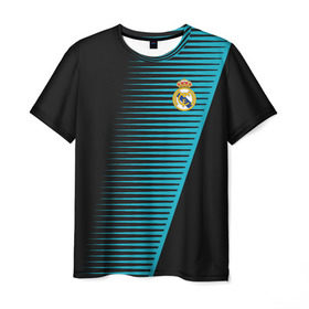 Мужская футболка 3D с принтом Real Madrid Creative uniform в Белгороде, 100% полиэфир | прямой крой, круглый вырез горловины, длина до линии бедер | fc | real madrid | реал мадрид | спорт | спортивные | фк | футбол | футбольный клуб