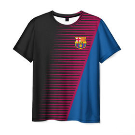 Мужская футболка 3D с принтом FC Barca 2018 Creative uniform в Белгороде, 100% полиэфир | прямой крой, круглый вырез горловины, длина до линии бедер | fc | fc barcelona | fcb | барселона | спорт | спортивные | фк | футбол | футбольный клуб