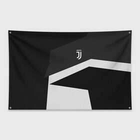 Флаг-баннер с принтом Juventus 2018 Geometry Sport в Белгороде, 100% полиэстер | размер 67 х 109 см, плотность ткани — 95 г/м2; по краям флага есть четыре люверса для крепления | fc | juventus | спорт | спортивные | фк | футбол | футбольный клуб | ювентус