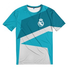Мужская футболка 3D с принтом Real Madrid Geometry Sport в Белгороде, 100% полиэфир | прямой крой, круглый вырез горловины, длина до линии бедер | fc | real madrid | реал мадрид | спорт | спортивные | фк | футбол | футбольный клуб