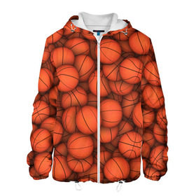 Мужская куртка 3D с принтом Баскетбольные мячи в Белгороде, ткань верха — 100% полиэстер, подклад — флис | прямой крой, подол и капюшон оформлены резинкой с фиксаторами, два кармана без застежек по бокам, один большой потайной карман на груди. Карман на груди застегивается на липучку | basketball | баскетбол | мяч | мячик | оранжевый | паттерн | спорт | текстура