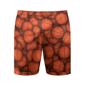 Мужские шорты 3D спортивные с принтом Баскетбольные мячи в Белгороде,  |  | basketball | баскетбол | мяч | мячик | оранжевый | паттерн | спорт | текстура