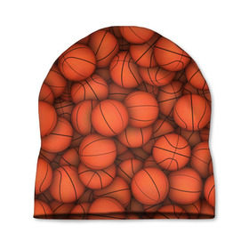 Шапка 3D с принтом Баскетбольные мячи в Белгороде, 100% полиэстер | универсальный размер, печать по всей поверхности изделия | basketball | баскетбол | мяч | мячик | оранжевый | паттерн | спорт | текстура