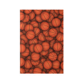Обложка для паспорта матовая кожа с принтом Баскетбольные мячи в Белгороде, натуральная матовая кожа | размер 19,3 х 13,7 см; прозрачные пластиковые крепления | Тематика изображения на принте: basketball | баскетбол | мяч | мячик | оранжевый | паттерн | спорт | текстура