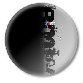 Значок с принтом BMW 2018 M Black Grey в Белгороде,  металл | круглая форма, металлическая застежка в виде булавки | bmw | bmw motorsport | bmw performance | carbon | m | motorsport | performance | sport | бмв | карбон | моторспорт | спорт