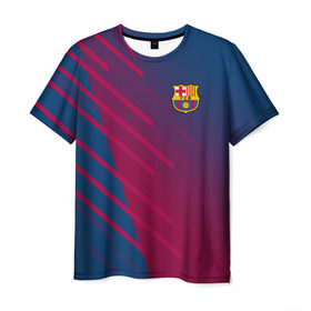 Мужская футболка 3D с принтом FC Barca 2018 Creative uniform в Белгороде, 100% полиэфир | прямой крой, круглый вырез горловины, длина до линии бедер | 