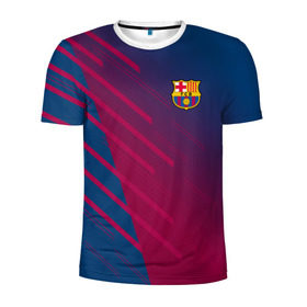 Мужская футболка 3D спортивная с принтом FC Barca 2018 Creative uniform в Белгороде, 100% полиэстер с улучшенными характеристиками | приталенный силуэт, круглая горловина, широкие плечи, сужается к линии бедра | Тематика изображения на принте: 