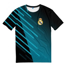 Мужская футболка 3D с принтом Real Madrid Creative uniform в Белгороде, 100% полиэфир | прямой крой, круглый вырез горловины, длина до линии бедер | fc | real madrid | реал мадрид | спорт | спортивные | фк | футбол | футбольный клуб