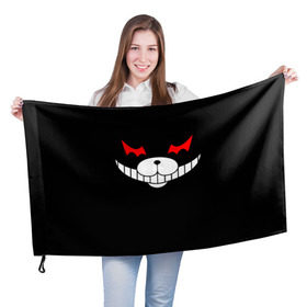Флаг 3D с принтом Monokuma Black в Белгороде, 100% полиэстер | плотность ткани — 95 г/м2, размер — 67 х 109 см. Принт наносится с одной стороны | danganronpa | monokuma | данганронпа | монокума