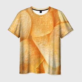 Мужская футболка 3D с принтом Чипсы в Белгороде, 100% полиэфир | прямой крой, круглый вырез горловины, длина до линии бедер | чипсы