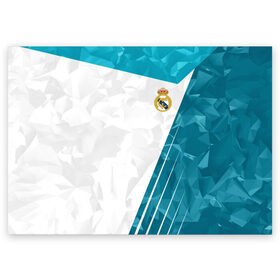 Поздравительная открытка с принтом Real Madrid 2018 Abstract в Белгороде, 100% бумага | плотность бумаги 280 г/м2, матовая, на обратной стороне линовка и место для марки
 | fc | real madrid | реал мадрид | спорт | спортивные | фк | футбол | футбольный клуб