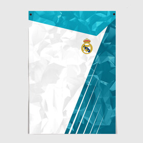 Постер с принтом Real Madrid 2018 Abstract в Белгороде, 100% бумага
 | бумага, плотность 150 мг. Матовая, но за счет высокого коэффициента гладкости имеет небольшой блеск и дает на свету блики, но в отличии от глянцевой бумаги не покрыта лаком | fc | real madrid | реал мадрид | спорт | спортивные | фк | футбол | футбольный клуб