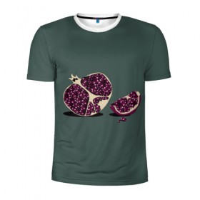 Мужская футболка 3D спортивная с принтом Гранат в Белгороде, 100% полиэстер с улучшенными характеристиками | приталенный силуэт, круглая горловина, широкие плечи, сужается к линии бедра | vegan | гранат | еда | фрукты