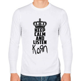 Мужской лонгслив хлопок с принтом Keep calm and listen Korn в Белгороде, 100% хлопок |  | korn | koяn | арвизу | дэвис | корн | коян | лузье | манки | уэлч | филди | филипп | хэд | шаффер