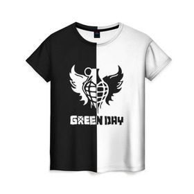 Женская футболка 3D с принтом Green Day в Белгороде, 100% полиэфир ( синтетическое хлопкоподобное полотно) | прямой крой, круглый вырез горловины, длина до линии бедер | green day | билли джо армстронг | грин дей | майк дёрнт | музыка | тре кул