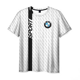 Мужская футболка 3D с принтом BMW 2018 White Sport в Белгороде, 100% полиэфир | прямой крой, круглый вырез горловины, длина до линии бедер | Тематика изображения на принте: bmw | автомобильные | бмв | машины