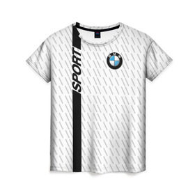 Женская футболка 3D с принтом BMW 2018 White Sport в Белгороде, 100% полиэфир ( синтетическое хлопкоподобное полотно) | прямой крой, круглый вырез горловины, длина до линии бедер | bmw | автомобильные | бмв | машины