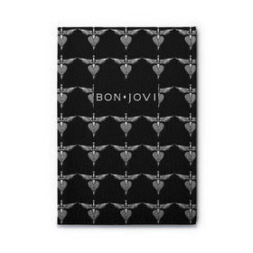 Обложка для автодокументов с принтом Bon Jovi в Белгороде, натуральная кожа |  размер 19,9*13 см; внутри 4 больших “конверта” для документов и один маленький отдел — туда идеально встанут права | bon | jovi | бон | джови