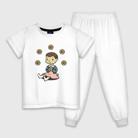 Детская пижама хлопок с принтом Eggos в Белгороде, 100% хлопок |  брюки и футболка прямого кроя, без карманов, на брюках мягкая резинка на поясе и по низу штанин
 | stranger things | очень странные дела