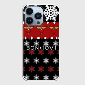 Чехол для iPhone 13 Pro с принтом Праздничный Bon Jovi в Белгороде,  |  | Тематика изображения на принте: bon | jovi | бон | группа | джови | новогодний | новый год | праздник | рождество | рок | снежинки