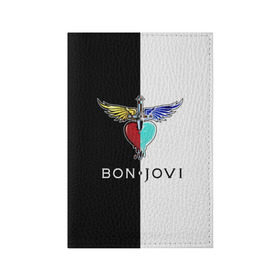 Обложка для паспорта матовая кожа с принтом Bon Jovi в Белгороде, натуральная матовая кожа | размер 19,3 х 13,7 см; прозрачные пластиковые крепления | bon | jovi | бон | бон джови | джови | рок группа