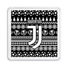 Магнит 55*55 с принтом Juventus 2018 Новогодний в Белгороде, Пластик | Размер: 65*65 мм; Размер печати: 55*55 мм | fc | juventus | спорт | спортивные | фк | футбол | футбольный клуб | ювентус