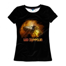 Женская футболка 3D с принтом Led Zeppelin в Белгороде, 100% полиэфир ( синтетическое хлопкоподобное полотно) | прямой крой, круглый вырез горловины, длина до линии бедер | led zeppelin | джимми пейдж | джон генри бонэм | джон пол джонс | лед зепелен | лед зеппелин | роберт плант | рок группа