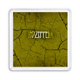 Магнит 55*55 с принтом Led Zeppelin в Белгороде, Пластик | Размер: 65*65 мм; Размер печати: 55*55 мм | led zeppelin | группа | джимми пейдж | джон генри бонэм | джон пол джонс | лед зепелен | лед зеппелин | роберт плант | рок