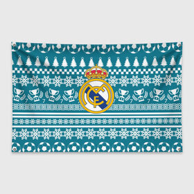 Флаг-баннер с принтом Ronaldo 7 Новогодний в Белгороде, 100% полиэстер | размер 67 х 109 см, плотность ткани — 95 г/м2; по краям флага есть четыре люверса для крепления | fc | real madrid | реал мадрид | спорт | спортивные | фк | футбол | футбольный клуб