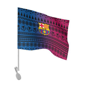 Флаг для автомобиля с принтом FC Barca Новогодний в Белгороде, 100% полиэстер | Размер: 30*21 см | fc | fc barcelona | fcb | барселона | спорт | спортивные | фк | футбол | футбольный клуб