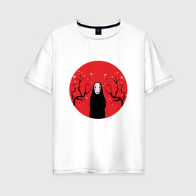Женская футболка хлопок Oversize с принтом Унесенные призраками в Белгороде, 100% хлопок | свободный крой, круглый ворот, спущенный рукав, длина до линии бедер
 | миядзаки | тихиро | унесенных призракам