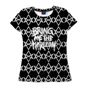 Женская футболка 3D с принтом Bring Me the Horizon в Белгороде, 100% полиэфир ( синтетическое хлопкоподобное полотно) | прямой крой, круглый вырез горловины, длина до линии бедер | bmth | bring me the horizon | альтернативный метал | альтернативный рок | бмтх | бмтш | группа | достань для меня горизонт | дэткор | метал | рок | электроник рок