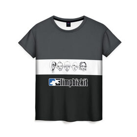 Женская футболка 3D с принтом Limp Bizkit в Белгороде, 100% полиэфир ( синтетическое хлопкоподобное полотно) | прямой крой, круглый вырез горловины, длина до линии бедер | 