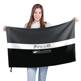 Флаг 3D с принтом Limp Bizkit в Белгороде, 100% полиэстер | плотность ткани — 95 г/м2, размер — 67 х 109 см. Принт наносится с одной стороны | 