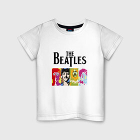 Детская футболка хлопок с принтом The Beatles в Белгороде, 100% хлопок | круглый вырез горловины, полуприлегающий силуэт, длина до линии бедер | битлз | джон леннон | джордж харрисон | пол маккартни | ринго старр