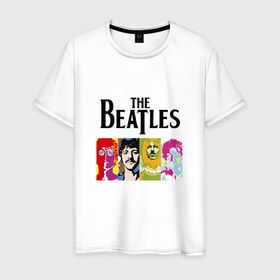 Мужская футболка хлопок с принтом The Beatles в Белгороде, 100% хлопок | прямой крой, круглый вырез горловины, длина до линии бедер, слегка спущенное плечо. | битлз | джон леннон | джордж харрисон | пол маккартни | ринго старр