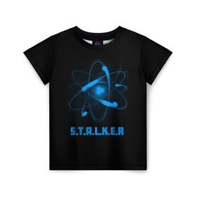 Детская футболка 3D с принтом Сталкер в Белгороде, 100% гипоаллергенный полиэфир | прямой крой, круглый вырез горловины, длина до линии бедер, чуть спущенное плечо, ткань немного тянется | game | stalker | игры | сталкер