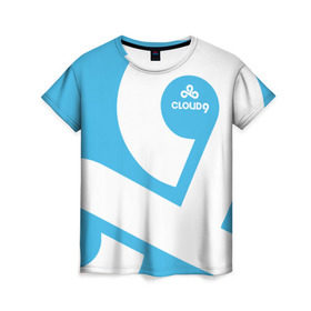 Женская футболка 3D с принтом cs:go - Cloud 9 (2018 Style) в Белгороде, 100% полиэфир ( синтетическое хлопкоподобное полотно) | прямой крой, круглый вырез горловины, длина до линии бедер | 0x000000123 | 9 | cloud9 | csgo | клауд | кс го