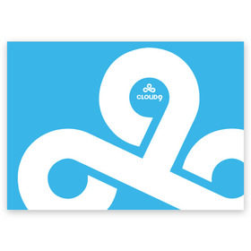 Поздравительная открытка с принтом cs:go - Cloud 9 (2018 Style) в Белгороде, 100% бумага | плотность бумаги 280 г/м2, матовая, на обратной стороне линовка и место для марки
 | Тематика изображения на принте: 0x000000123 | 9 | cloud9 | csgo | клауд | кс го