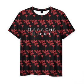Мужская футболка 3D с принтом Depeche Mode в Белгороде, 100% полиэфир | прямой крой, круглый вырез горловины, длина до линии бедер | depeche mode | вестник моды | депеш мод | дэйв гаан | мартин гор | роза | энди флетчер