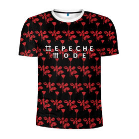 Мужская футболка 3D спортивная с принтом Depeche Mode в Белгороде, 100% полиэстер с улучшенными характеристиками | приталенный силуэт, круглая горловина, широкие плечи, сужается к линии бедра | depeche mode | вестник моды | депеш мод | дэйв гаан | мартин гор | роза | энди флетчер
