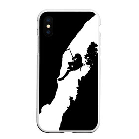 Чехол для iPhone XS Max матовый с принтом Climbing в Белгороде, Силикон | Область печати: задняя сторона чехла, без боковых панелей | climbing | климбинг | отвес | скала | скалодром | скалолаз | скалолазание | сколы | ущелье