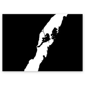 Поздравительная открытка с принтом Climbing в Белгороде, 100% бумага | плотность бумаги 280 г/м2, матовая, на обратной стороне линовка и место для марки
 | Тематика изображения на принте: climbing | климбинг | отвес | скала | скалодром | скалолаз | скалолазание | сколы | ущелье