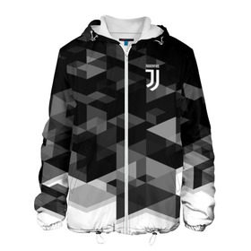 Мужская куртка 3D с принтом Juventus 2018 Geometry Sport в Белгороде, ткань верха — 100% полиэстер, подклад — флис | прямой крой, подол и капюшон оформлены резинкой с фиксаторами, два кармана без застежек по бокам, один большой потайной карман на груди. Карман на груди застегивается на липучку | fc | juventus | спорт | спортивные | фк | футбол | футбольный клуб | ювентус