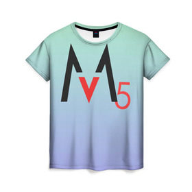 Женская футболка 3D с принтом M5 в Белгороде, 100% полиэфир ( синтетическое хлопкоподобное полотно) | прямой крой, круглый вырез горловины, длина до линии бедер | Тематика изображения на принте: adam levine | maroon 5 | адам левин