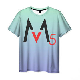 Мужская футболка 3D с принтом M5 в Белгороде, 100% полиэфир | прямой крой, круглый вырез горловины, длина до линии бедер | Тематика изображения на принте: adam levine | maroon 5 | адам левин