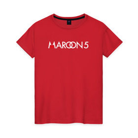 Женская футболка хлопок с принтом Maroon 5 в Белгороде, 100% хлопок | прямой крой, круглый вырез горловины, длина до линии бедер, слегка спущенное плечо | 